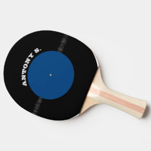 Vintage Retro Vinyl-Schallplatte (Blau) Personalis Tischtennis Schläger