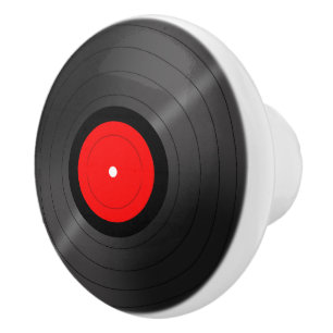 Vintage Retro Vinyl-Schallplatte Keramik-Knopf Keramikknauf