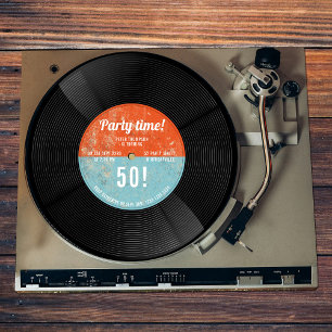 Vintage Retro Vinyl-Schallplatte Musik Geburtstag Einladung