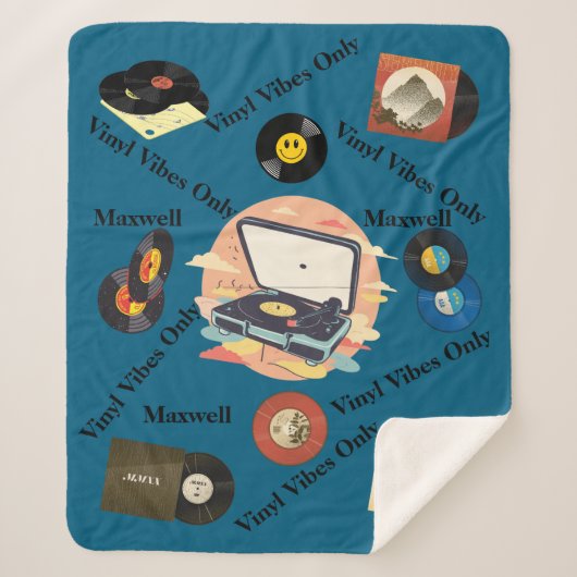 vintage retro vinyl Sherpa Blanket Sherpadecke (Vorderseite)