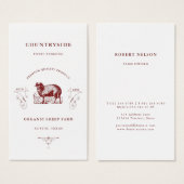 Vintage Retro-Visitenkarte für Schafe (Vorne & Hinten)