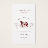 Vintage Retro-Visitenkarte für Schafe (Vorderseite)