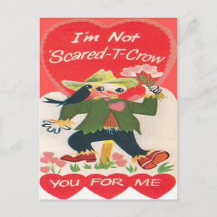 Vintage Retro Vogelscheuche Valentinskarte Feiertagspostkarte