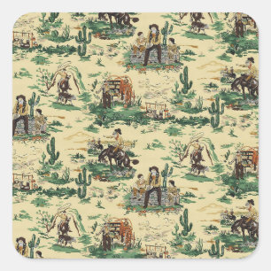 Vintage Retro-Wallpaper Western Cowboy Stickers
