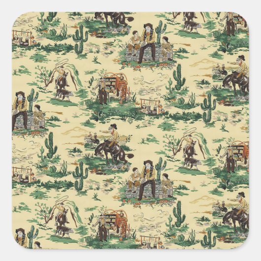 Vintage Retro-Wallpaper Western Cowboy Stickers (Vorderseite)
