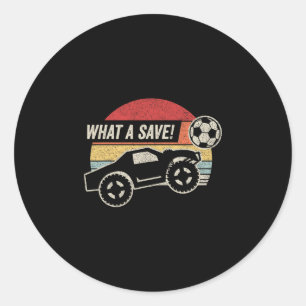 Vintage Retro Was für ein Save! Rocket Rc Soccer C Runder Aufkleber