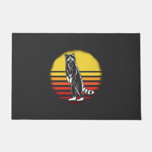 Vintage Retro Waschbär Fußmatte