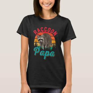 Vintage Retro-Waschbär-Papa-Kostüm Waschbär-Famili T-Shirt
