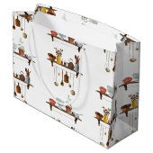 Vintage Retro Wasserfarben Küchenutensilien Große Geschenktüte (Rückseite Schrägansicht)