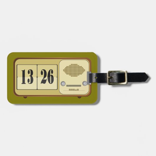Vintage-Retro-Wecker-Radio Gepäckanhänger (Vorderseite horizontal)