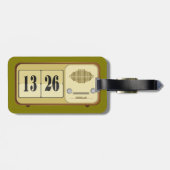 Vintage-Retro-Wecker-Radio Gepäckanhänger (Rückseite horizontal)