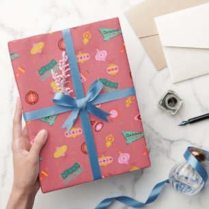 Vintage Retro Weihnachten aus den 1960er Jahren au Geschenkpapier