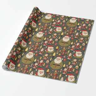 Vintage Retro-Weihnachten mit nostalgischen Elemen Geschenkpapier
