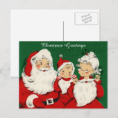 Vintage Retro Weihnachten Santa Postkarte (Vorne/Hinten)