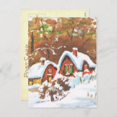 Vintage Retro-Weihnachten, traditionelle Wintersze Feiertagspostkarte (Vorne/Hinten)
