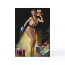 Vintage Retro Weihnachtsabend Pinup Mädchen