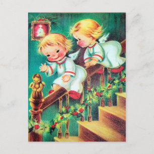 Vintage Retro WeihnachtsAngels Postkarte