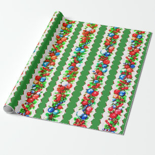 Vintage Retro-Weihnachtsbaumschmuck-Girlande Strei Geschenkpapier