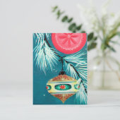 Vintage retro Weihnachtsbirnen Feiertagspostkarte (Stehend Vorderseite)