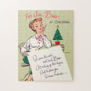 Vintage Retro Weihnachtschef-Kartenrätsel Puzzle