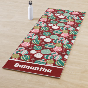 Vintage Retro Weihnachtsdekorationen und Schneeflo Yogamatte