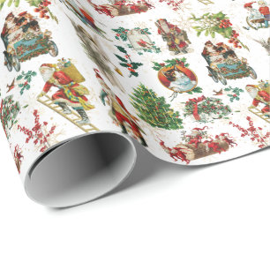 Vintage Retro Weihnachtsfeier Festlich Geschenkpapier