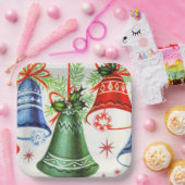 Vintage Retro Weihnachtsglocken Holiday Party Plat Pappteller (Party)