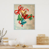 Vintage Retro Weihnachtsglocken Holiday Poster (Küche)