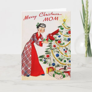 Vintage Retro Weihnachtsgrußkarte Feiertagskarte