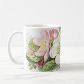 Vintage Retro-Weihnachtskarte, Apfelblüten Kaffeetasse (Links)