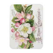 Vintage Retro-Weihnachtskarte, Apfelblüten Magnet (Vertikal)