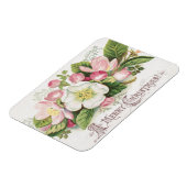 Vintage Retro-Weihnachtskarte, Apfelblüten Magnet (Linke Seite)