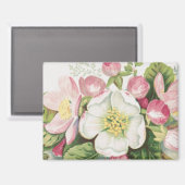 Vintage Retro-Weihnachtskarte, Apfelblüten Magnet (Vorderseite/Rückseite)