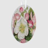 Vintage Retro-Weihnachtskarte, Apfelblüten Ornament (Vorderseite)