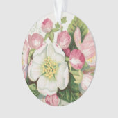 Vintage Retro-Weihnachtskarte, Apfelblüten Ornament (Vorderseite)