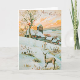 Vintage Retro Weihnachtskarte Feiertagskarte