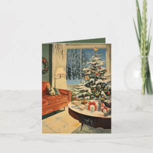 Vintage Retro Weihnachtskarte Feiertagskarte