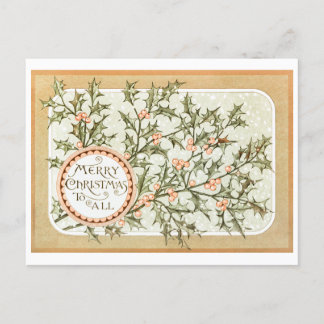 Vintage Retro Weihnachtskarte Feiertagspostkarte