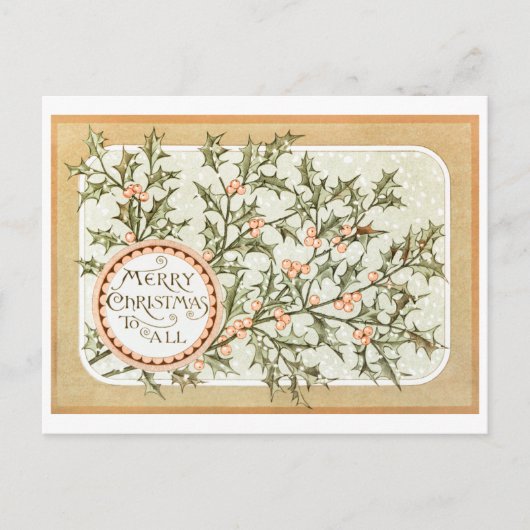 Vintage Retro Weihnachtskarte Feiertagspostkarte (Vorderseite)