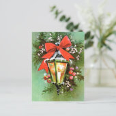 Vintage Retro Weihnachtslicht Weihnachtsfeiertag P Feiertagspostkarte (Stehend Vorderseite)