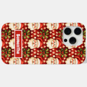 Vintage Retro Weihnachtsmann Case-Mate iPhone Hülle (Rückseite (Horizontal))