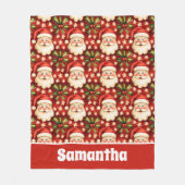 Vintage Retro Weihnachtsmann Fleecedecke (Vorderseite)