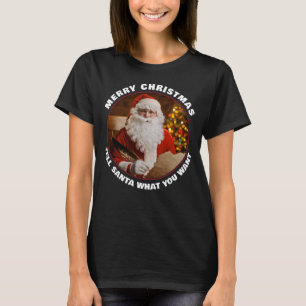 Vintage Retro Weihnachtsmann Frohe Weihnachten Cus T-Shirt