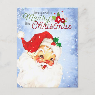 Vintage Retro Weihnachtsmann Frohe Weihnachten Postkarte