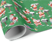 Vintage/Retro Weihnachtsmann-Geschenk-Verpackung Geschenkpapier (Rolleneckpunkt)