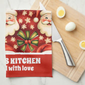 Vintage Retro Weihnachtsmann Geschirrtuch (Viertel Falte)