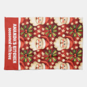 Vintage Retro Weihnachtsmann Geschirrtuch (Horizontal)