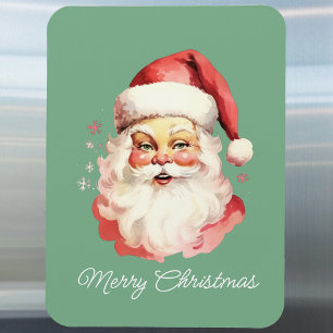 Vintage Retro Weihnachtsmann Grüne Frohe Weihnacht Magnet