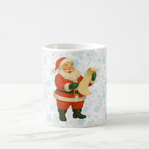 Vintage/retro Weihnachtsmann im festlichen Tannen- Kaffeetasse