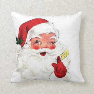 Vintage Retro Weihnachtsmann-Kissen 16x16 Klassike Kissen